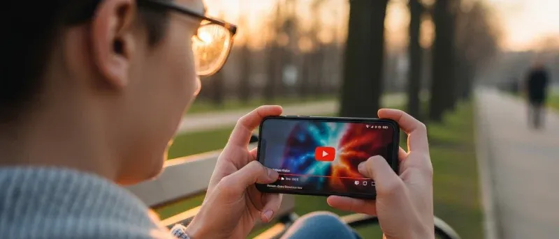 person watching youtube